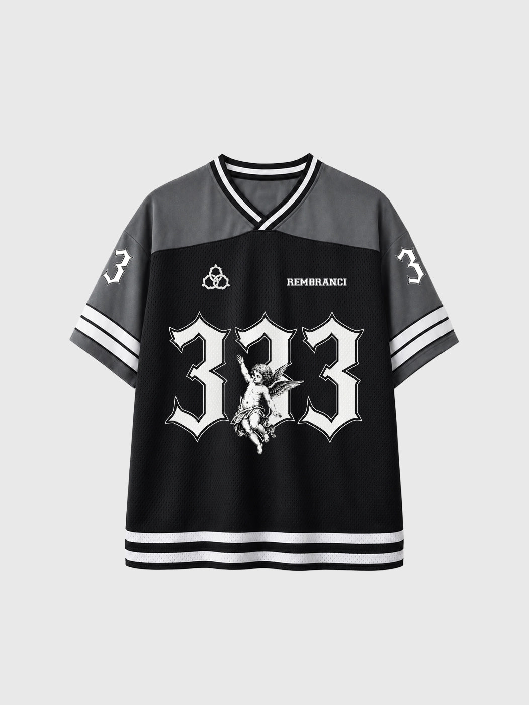 Camiseta Oversize "Angel 333" - Negro